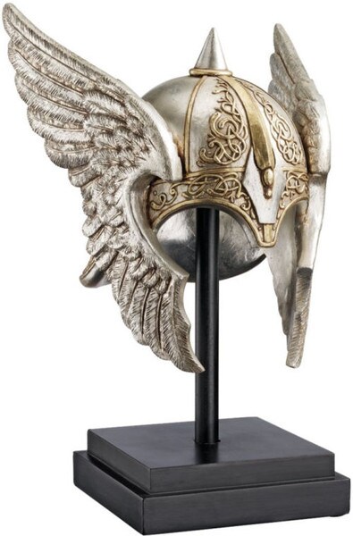 Valkyrie Helmet Statue Upon Museum Mount